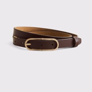 Abercrombie & Fitch Dark Brown Belt with Gold Oval Buckle